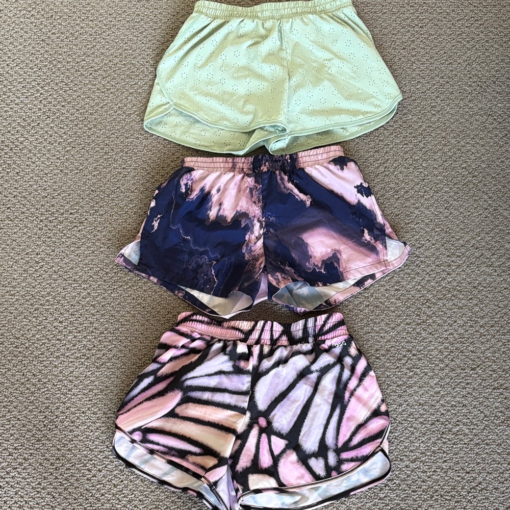 DSG Girls Shorts Trio in Mint, Navy & Pink Prints